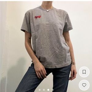 Comme Des Garçons double heart tee